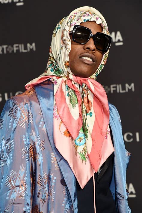 asap rocky gucci headscarf|does ap rocky wear babushka.